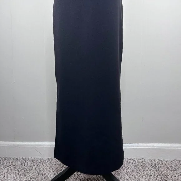 VTG Tracy Evans Maxi Pencil Skirt Women's 9 Black Business Office Side Slit USA - Picture 2 of 15